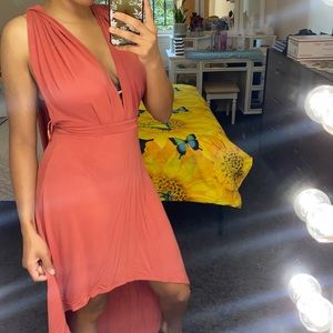 Tart pink wrap around dress size small in good condition